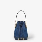 FENDI Mon Tresor Blue FF denim flocked mini-bag